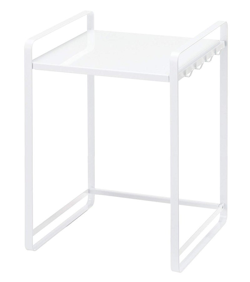 INDIAN DECOR INDIAN DECOR Metal Home Tower Expandable Kitchen Counter Organizer Microwave Oven Stand White  - Image 2