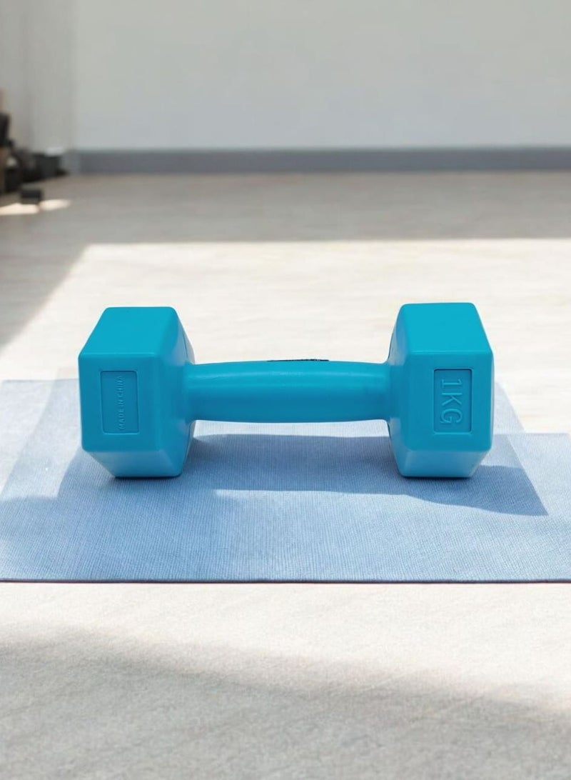 AKDC Fitness 1kg Neoprene Dumbbell with Ergonomic Handle for Home and Gym Workouts - Sky Blue - Image 1