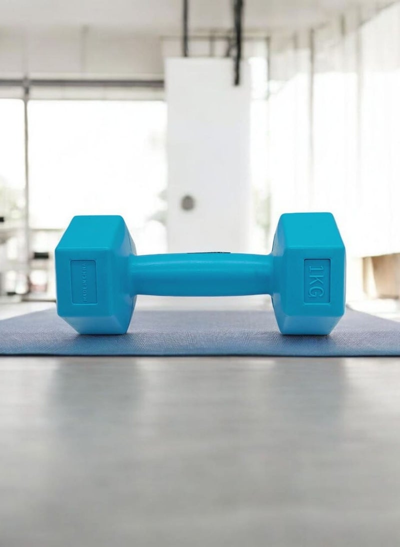AKDC Fitness 1kg Neoprene Dumbbell with Ergonomic Handle for Home and Gym Workouts - Sky Blue - Image 2