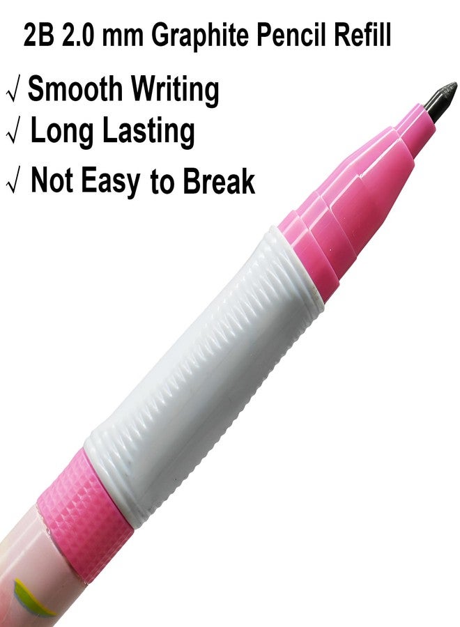 Maydahui 12 Pcs 2.0 mm 2B Cute Peach Cilck Mechanical Pencil with Sharpener and 20 Pcs Thick Replaceable Lead Refills for Art Drawing Writing Sketching Shcool Classroom Supplies - Image 3