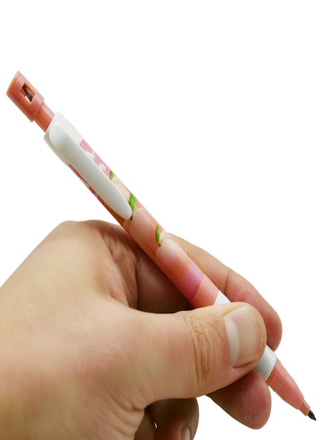 Maydahui 12 Pcs 2.0 mm 2B Cute Peach Cilck Mechanical Pencil with Sharpener and 20 Pcs Thick Replaceable Lead Refills for Art Drawing Writing Sketching Shcool Classroom Supplies - Image 5