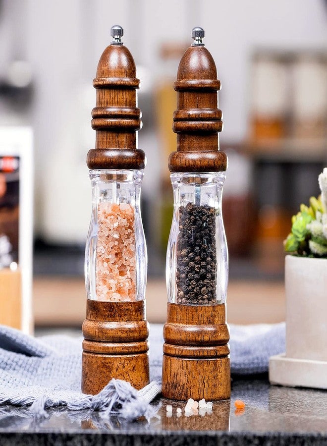 Leden Wood Pepper Grinder Mill, Manual Salt and Pepper Mills refillable with Visible Window, Pepper Shakers, Salt Mill, Adjustable Coarseness Fine to Coarse, 8.6 Inches (1 Pack) - Image 5