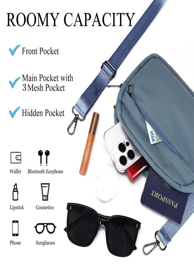 MAXTOP Small Crossbody Bags for Women Belt Bag Fanny Pack with Adjustable Strap, Indigo Blue, Small Crossbody Bag - Image 3