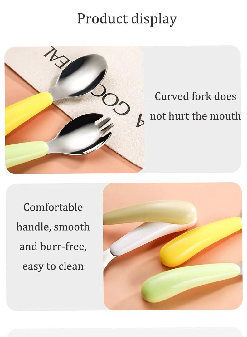 2-piece toddler cutlery set, toddler forks and spoons, stainless steel toddler set, specially designed for self-feeding cutlery set, with travel carrying case  - Image 5
