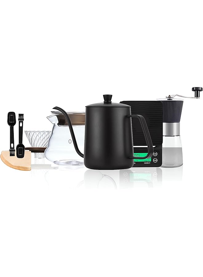 إيروريكس طقم قهوة V60 بالتنقيط، مجموعة قهوة متخصصة مكونة من 10 قطع، أدوات صنع قهوة احترافية، طقم قهوة باريستا بالتنقيط A - Image 1