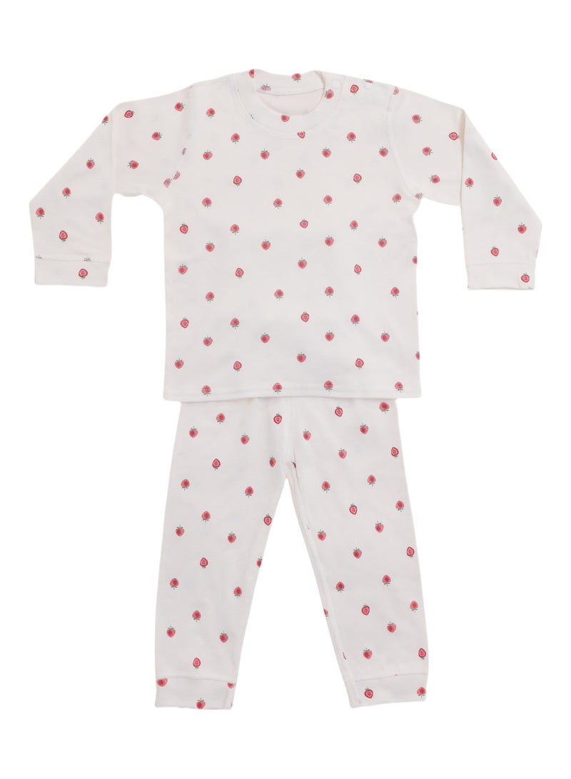 Baby 2-Piece Pullover Outfit Set - Cotton Blend, Long Sleeve Top & Pants with Cuffs, Breathable & Soft - For 6–24 Months  - Image 2