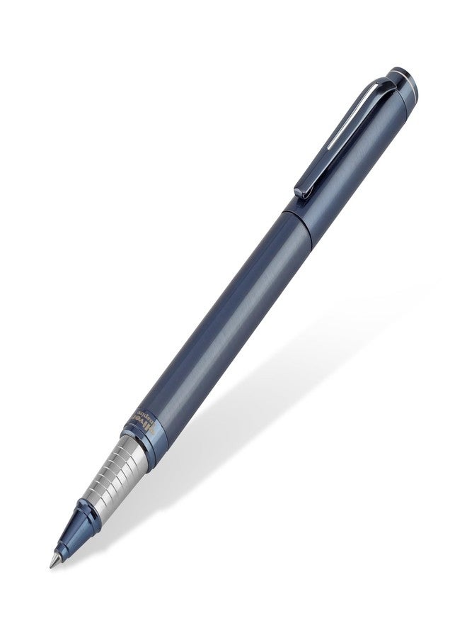 Oliver Inspire Matte Blueberry Roller Pen With T Box – Full Brass Body, Coffee Plated Trims, German Refill - Image 2
