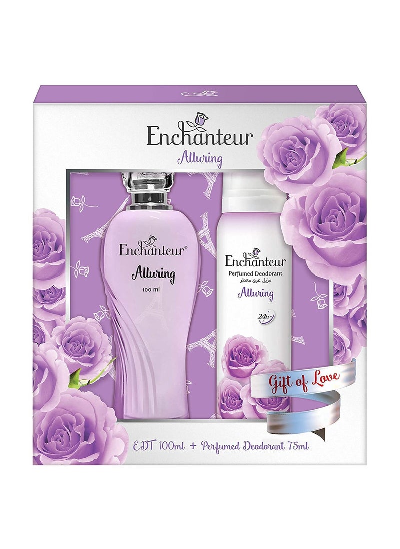 Enchanteur - مجموعة هدايا عطر انشانتر او دي تواليت ومزيل العرق - ألورينغ، هدية الحب، 175 مل - Image 1