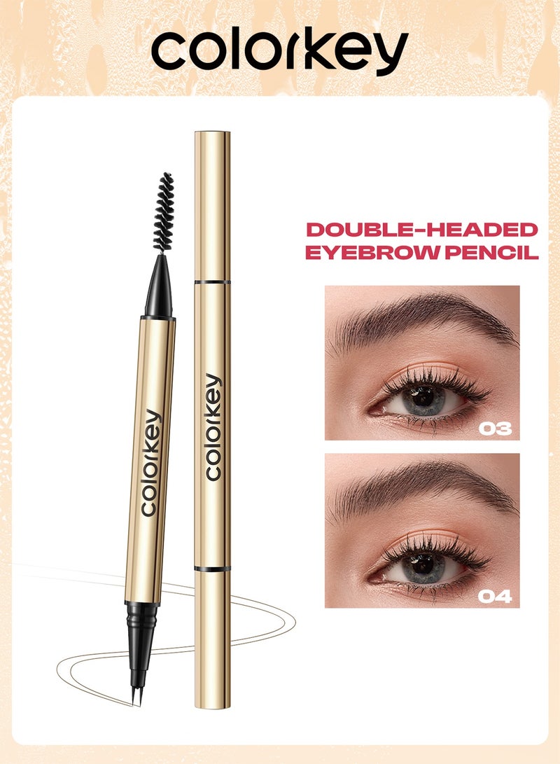 كولوركي قلم تحديد الحواجب المائي ثلاثي الأبعاد 0.55 مل، مقاوم للماء، يدوم طويلًا، مع تطبيق فائق النعومة، صبغ غير قابل للإزالة، 04 رمادي بني - Image 3