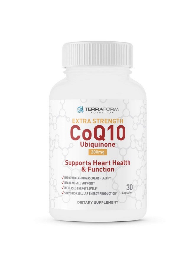 TerraForm Nutrition Extra Strength Coq10 200Mg Supports Heart Health Cardiovascular Health & Digestive Health Fat Soluble Natural Supplement Coenzyme Q 10 (Ubiquinone) Made In Usa 1 Month - Image 1