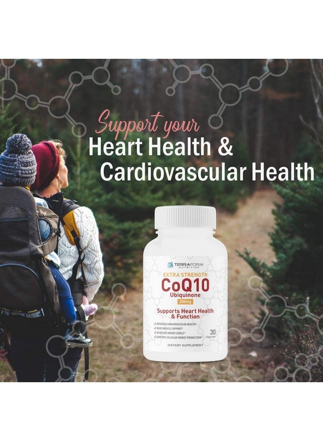 TerraForm Nutrition Extra Strength Coq10 200Mg Supports Heart Health Cardiovascular Health & Digestive Health Fat Soluble Natural Supplement Coenzyme Q 10 (Ubiquinone) Made In Usa 1 Month - Image 4