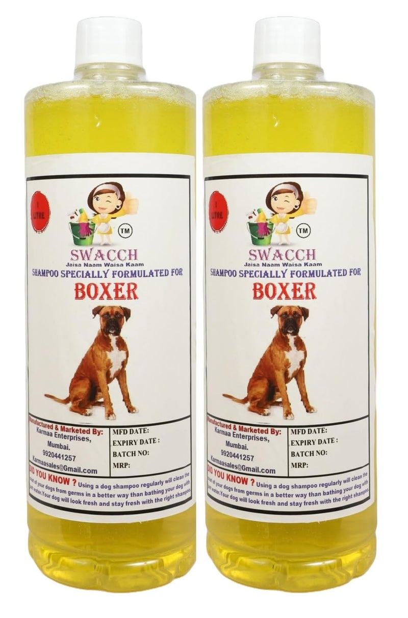 swacch Shampoo | Puppy Safe Shampoo | PH Balanced | Boxer Dog Shampoo 1 Litre Pack of 2 Lemon + | O PVC Ring Rubber Chew Toy | Teething Chew Toy I Dental Teething I Durable I Combo Pack - Image 2