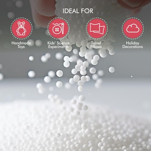 Poly-Fil Fairfield Poly-Fil Mini, Premium Micro Bead Filler, Polystyrene Stuffing Beads, Soft Pillow Stuffing, Bean Bag Filler, Stuffing for Stuffed Animals, Toys, and Dolls, Ideal for Floam and Slime, 8 Liters - Image 5