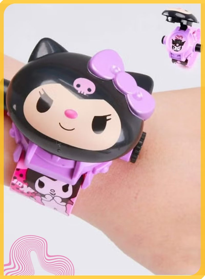 She&Little Kuromi Kids Projection Watch, Watches For Kids, Kids Digital Watch, 24 Cool Projection Images with Flip Cover, Digital Display, Adjustable Strap, Superhero Gift for Children - Image 5