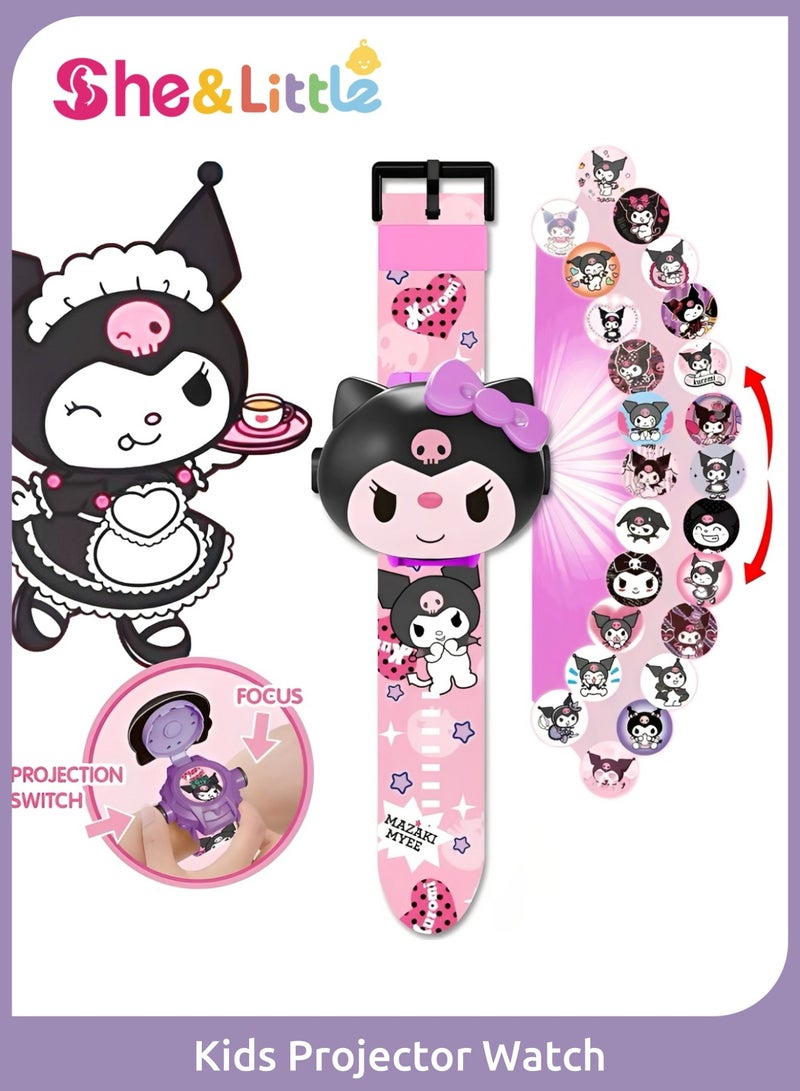 She&Little Kuromi Kids Projection Watch, Watches For Kids, Kids Digital Watch, 24 Cool Projection Images with Flip Cover, Digital Display, Adjustable Strap, Superhero Gift for Children - Image 1