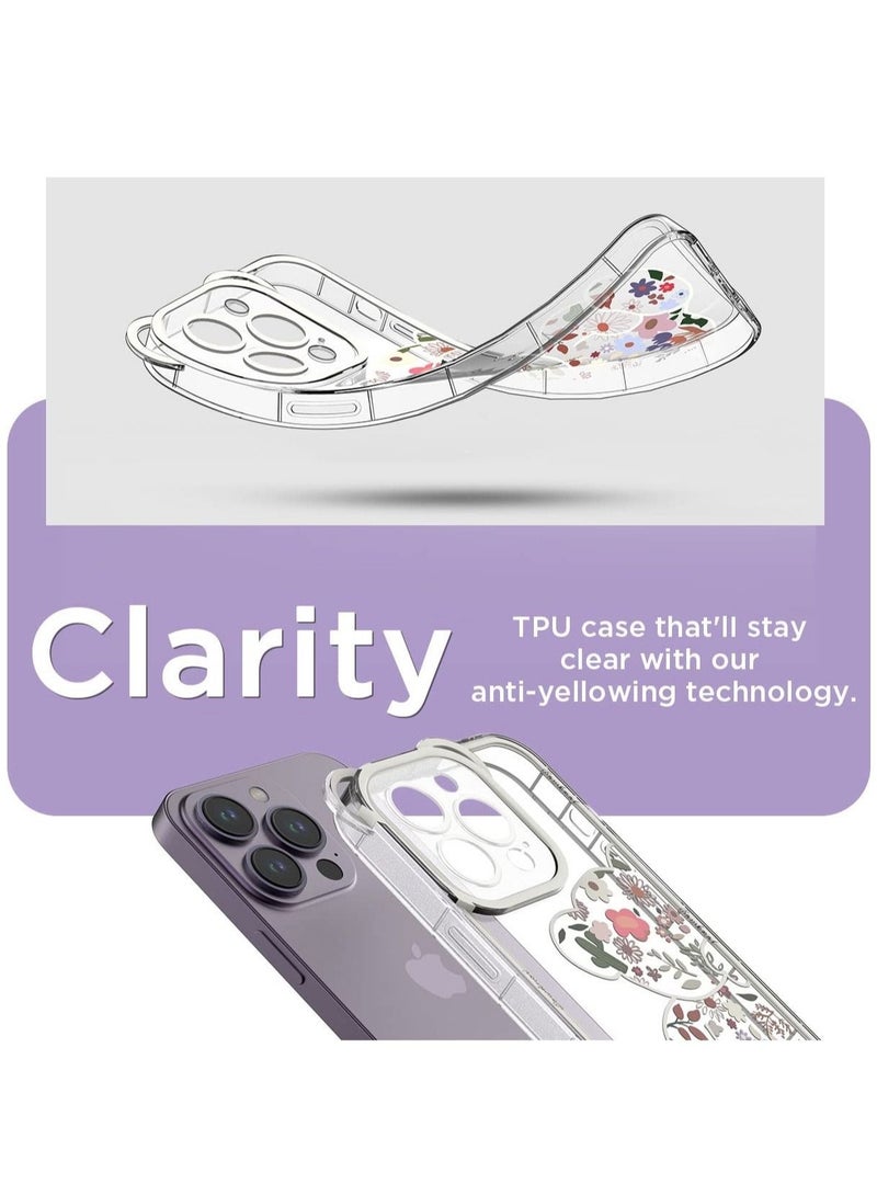 Captaintech Compatible with iPhone 14 Pro Case, Cute Flowers Bear Camera Protector Clear Case Cover with Lovely Strap Bracelet Chain Girls Women Case for iPhone 14 ProIPHONE 14 PRO CASE: Bear Floral Series iPhon  - Image 3