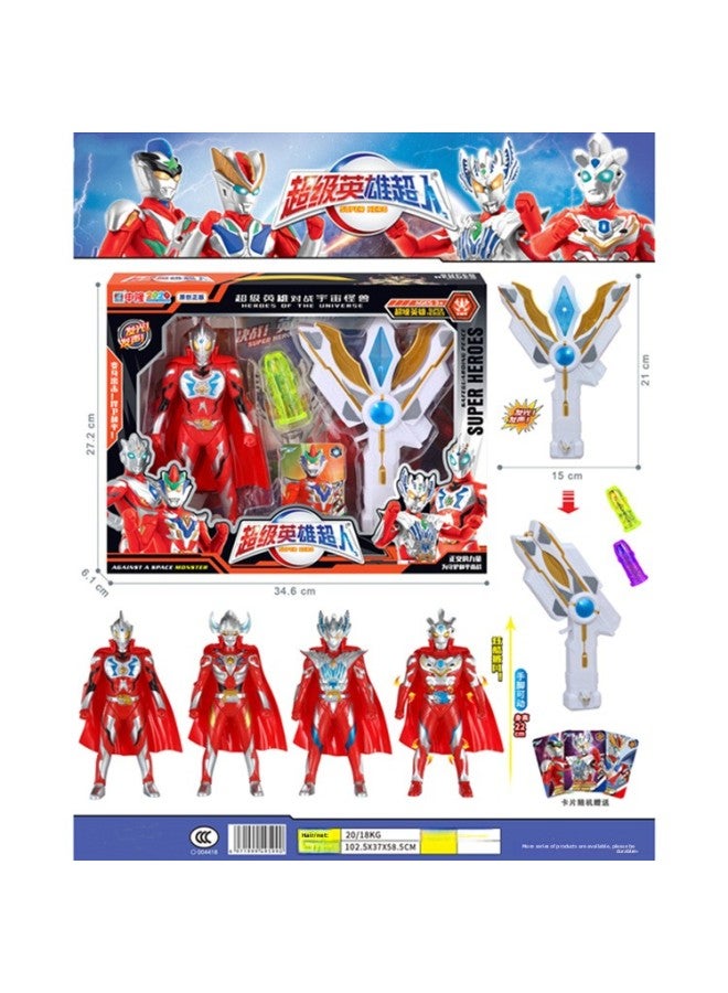 Exported Exclusively For Play Sets Boys Toy Sets Oversized Board Toys Fun Toys-Specifications:22 Genuine Superman + Tregard Transformer (Sound And Light) + Capsule + Card - Image 1