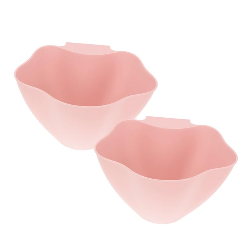 Hanging Trash Can for Cart 2Pcs Salon Waste Bin Sturdy Trash Container Lid Space-Saving Storage Solution for Beauty Carts for Beauty Salons and Spas - Image 1