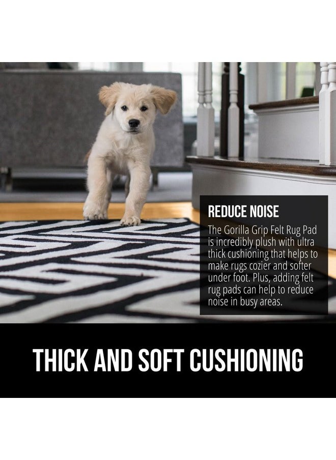 Gorilla Grip - Gorilla Grip Felt and Natural Rubber Stay in Place Slip Resistant Rug Pad, 1/4” Thick, 5x7 FT Protective Padding for Under Area Rugs, Cushioned Gripper Pads, Carpet Runners, Hardwood Floors Protection - Image 1
