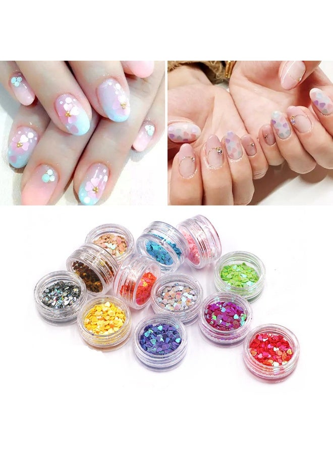 زينه أظافر بودره ورقائق لامعه 12 ألوان - Image 2