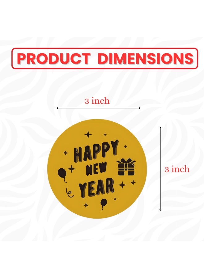 PRINTSHOP4ME Happy New Year Stickers For Stunning Gift Wrapping-Happy New Year Vinyl Stickers-New Year Party Decoration Stickers - Image 3