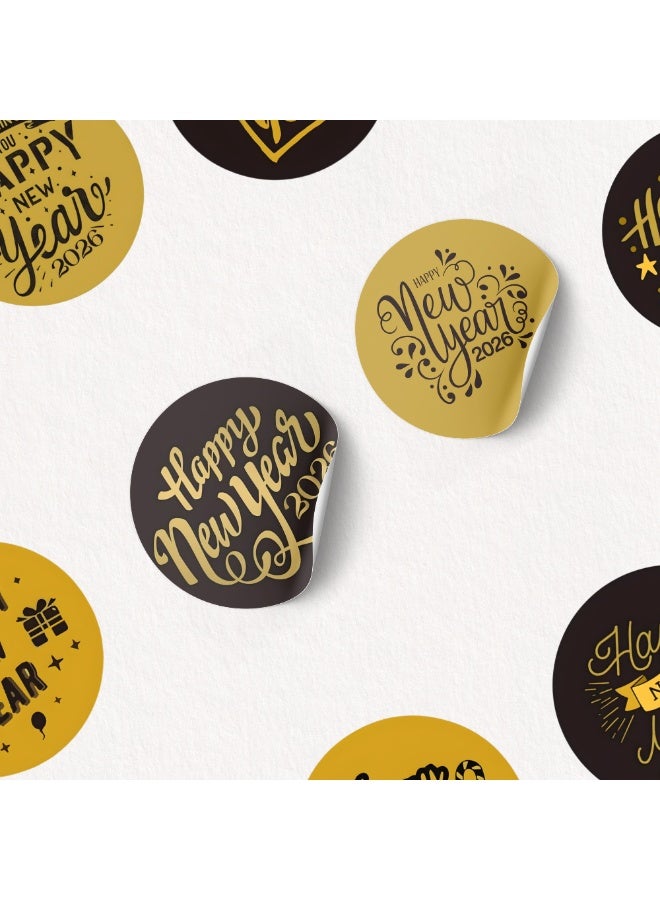 PRINTSHOP4ME Happy New Year Stickers For Stunning Gift Wrapping-Happy New Year Vinyl Stickers-New Year Party Decoration Stickers - Image 5
