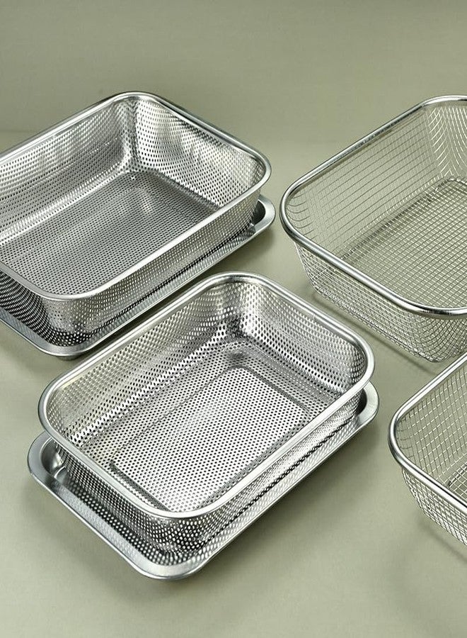 RMYKX Stainless Steel Basket – Multi-Purpose Colander for Fruits, Vegetables, and Kitchen Use, Easy Drainage, Durable Design (Multicolor) - Image 3