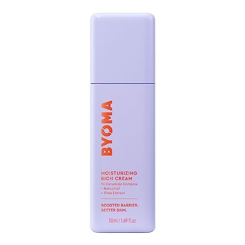 BYOMA Moisturizing Rich Cream  Barrier Repair Cream Face Lotion with Bakuchiol  Shea Extract  Ceramide Face Moisturizer for Dry Skin  Anti Wrinkle Alcohol Free Face Moisturizer  169 floz