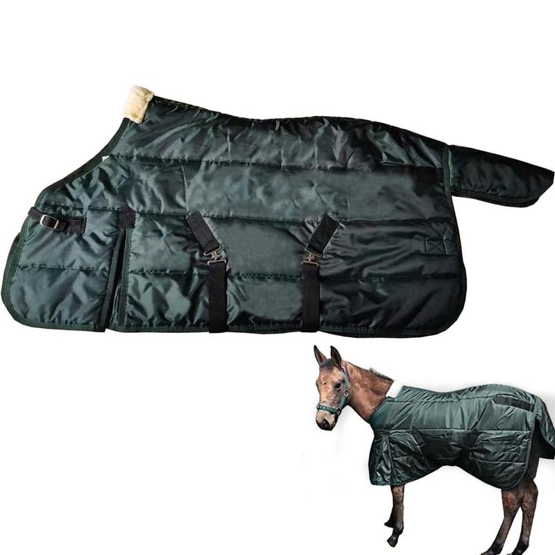 La La Pet Waterproof Warm-Keep Horse Turnout Blanket Adjustable and Breathable Clothes for Horse Mini Pony Ripstop Medium Weight 220g Poly Fill for Winter Navy 46Inches - Image 1