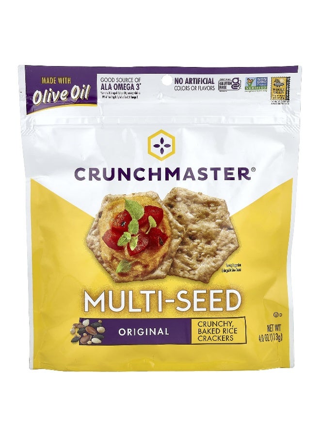 Crunchmaster Crunchmaster, Multi-Seed, Crunchy Baked Rice Crackers, Original, 4 oz (113 g)  - Image 1