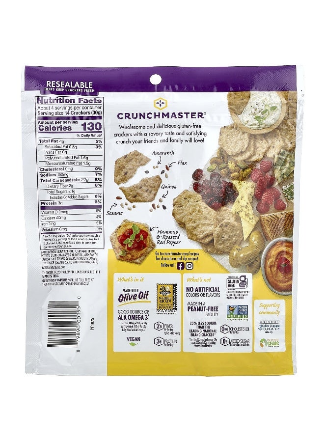 Crunchmaster Crunchmaster, Multi-Seed, Crunchy Baked Rice Crackers, Original, 4 oz (113 g)  - Image 2