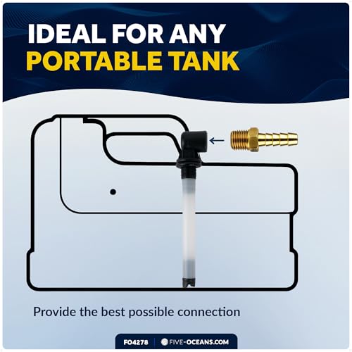 Five Oceans Brass 1/4-Inch NPT Universal Boat Fuel Tank Connector, 5/16-Inch Barb Hose, Fits Most Portable Marine Fuel Tanks - FO4278 - Image 5