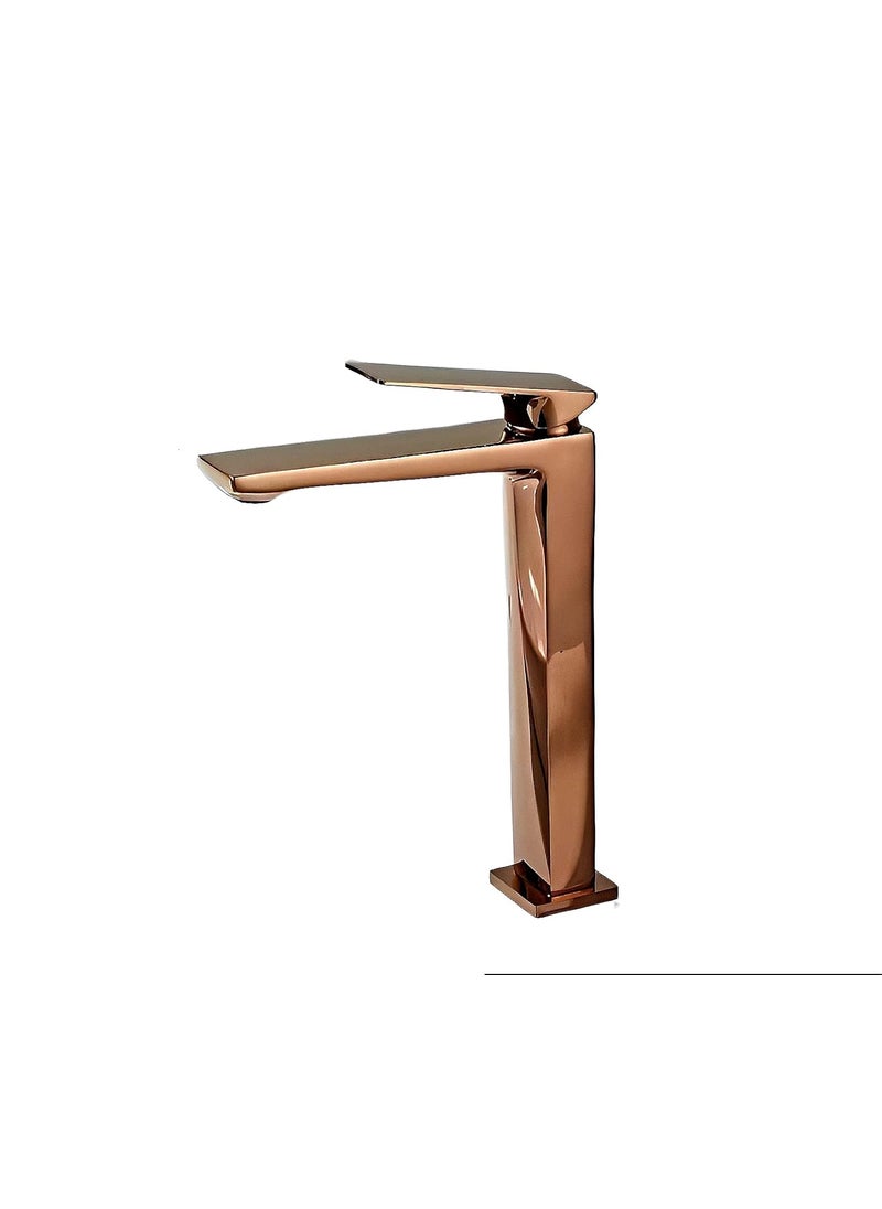 Carnival Carnival Brass Tall Body Hot & Cold Rosegold Single Lever Basin Mixer Tap (12 Inches) for Bathroom,Table Top Counter Washbasin (Rose Gold)  - Image 2