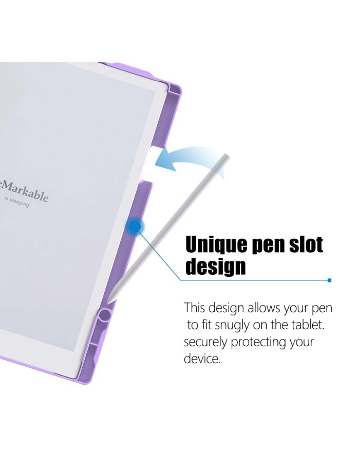My Choice 360° Folding Case Cover with Pen Slot for Remarkable 2 10.3"- Purple - Image 4
