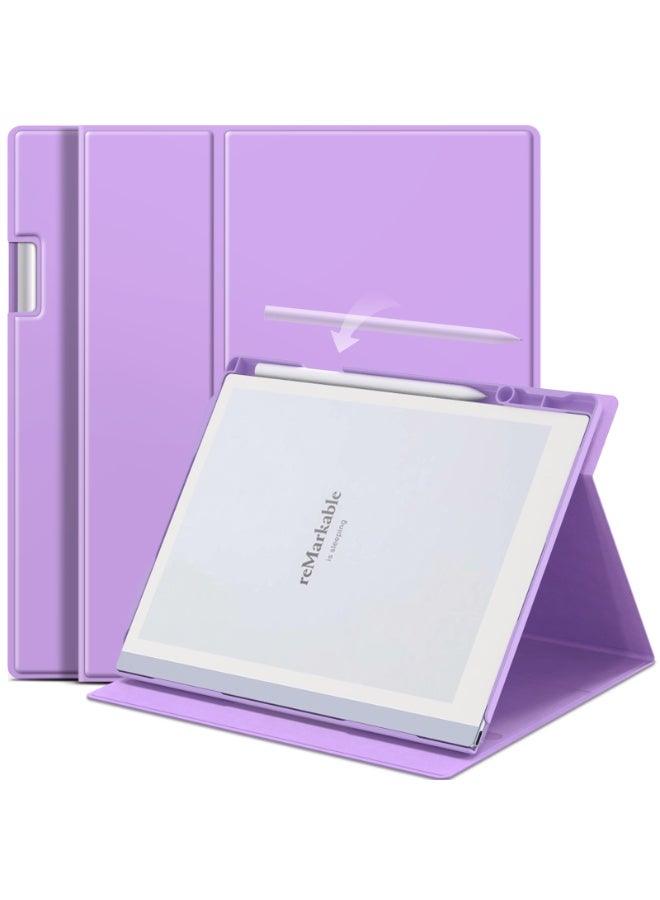 My Choice 360° Folding Case Cover with Pen Slot for Remarkable 2 10.3"- Purple - Image 1