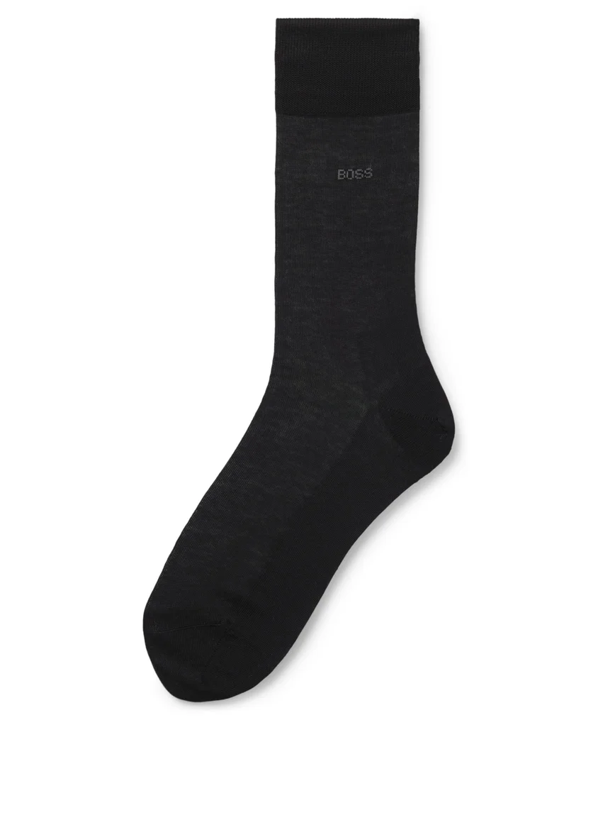 BOSS Regular-length logo socks in mercerised Egyptian cotton