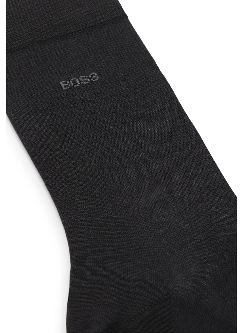 BOSS Regular-length logo socks in mercerised Egyptian cotton