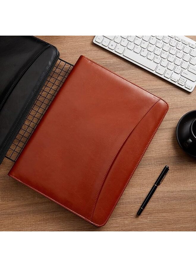 Generic Business Portfolio, Superior Vegan Leather Business Portfolio with Zipper, Portfolio All-in-One, Protective Inch Tablet Sleeve, Presentation Slot, Solar Calculator  - Image 3