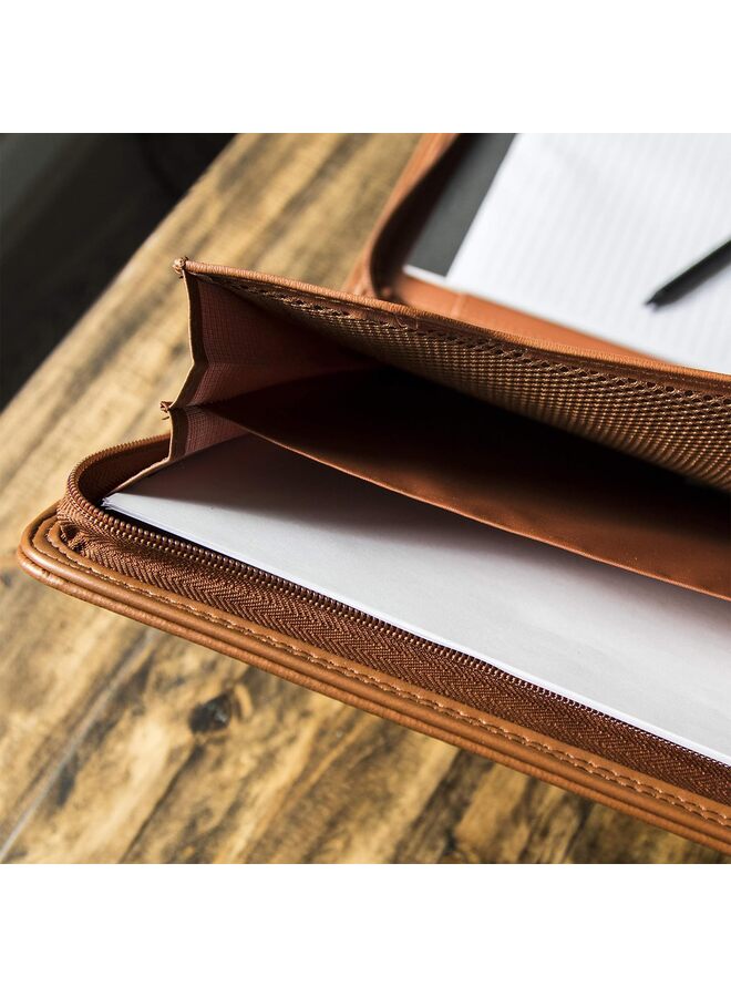 Generic Business Portfolio, Superior Vegan Leather Business Portfolio with Zipper, Portfolio All-in-One, Protective Inch Tablet Sleeve, Presentation Slot, Solar Calculator  - Image 2