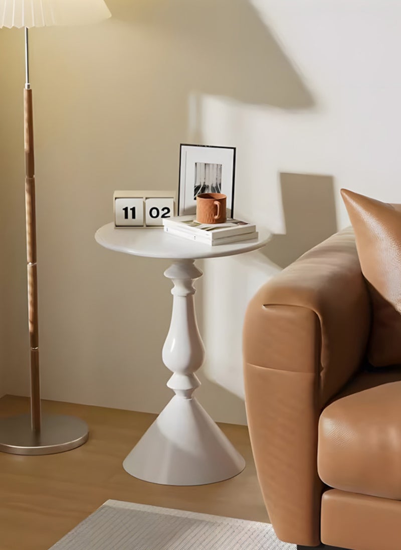 Sharpdo Sofa Side Table,White Coffee Table,Round End Table - Image 3