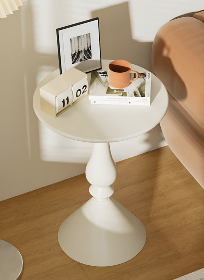 Sharpdo Sofa Side Table,White Coffee Table,Round End Table - Image 1