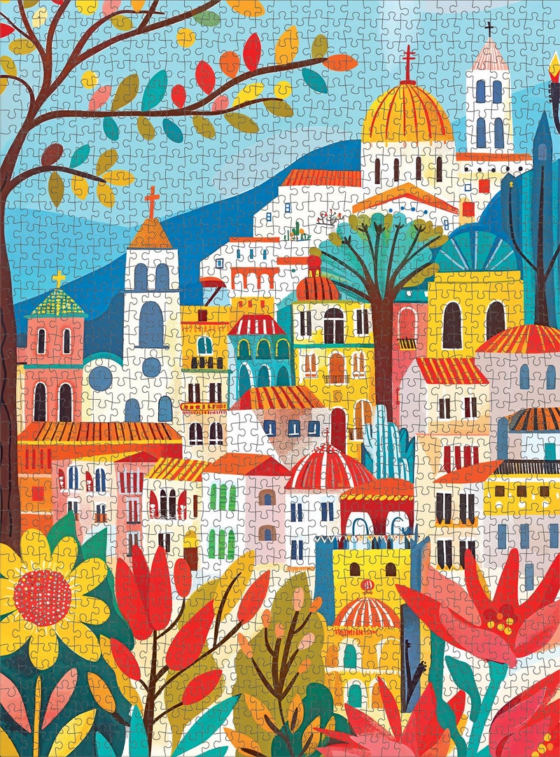 Cross & Glory - Charming Barcelona in Bloom - 1000 Piece Jigsaw Puzzle for Adults | Colorful Floral Folk Art Puzzle for Barcelona Lovers and Art Enthusiasts - Image 5