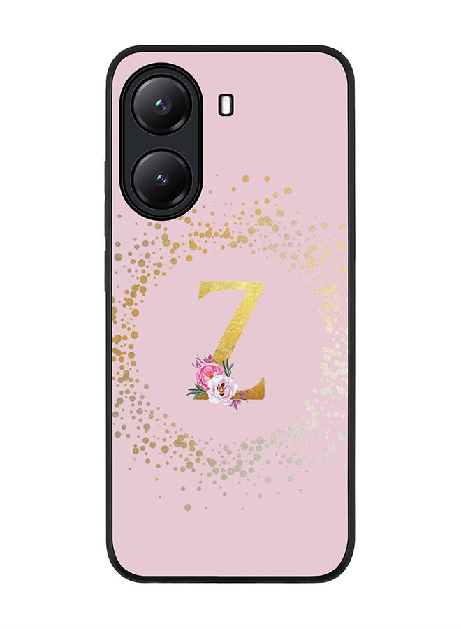 Stylizedd For Xiaomi Poco X7 Pro 5G Case,Slim fit Camera Protection, Shockproof Thin Phone cover  - Custom Monogram Floral - Z  (Pink ) - Image 1