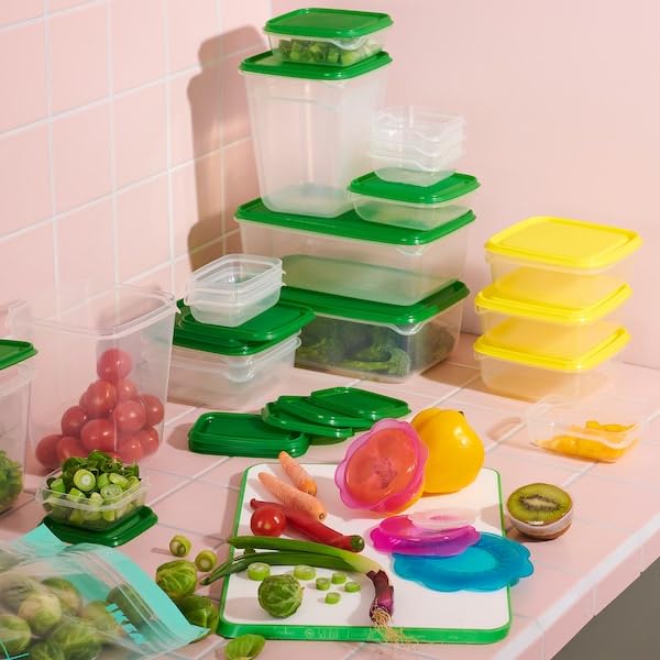 BS Case Ikeaa PRUTA TransparentGreen Food Container Set 17 Pieces Polypropylene Plastic MicrowaveSafe - Image 5