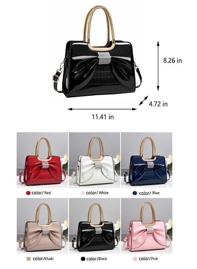 JHVYF Women Tote bag Satchel Purses and Handbags for Women Shoulder Bags Bow Tote Top Handbag White - Image 2