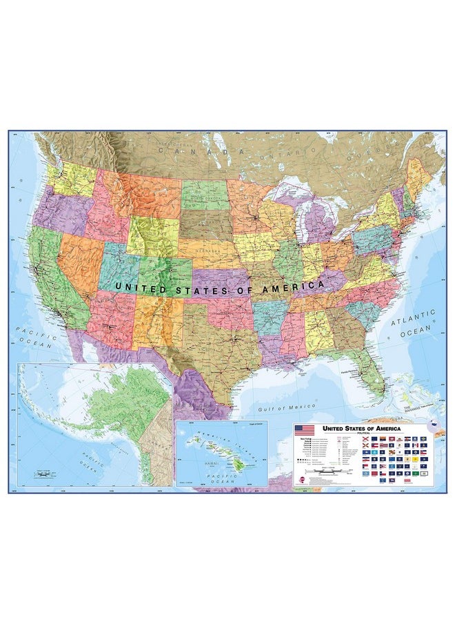 Maps International Large Political Usa Wall Map - Laminated - 36 X 48  - Image 1
