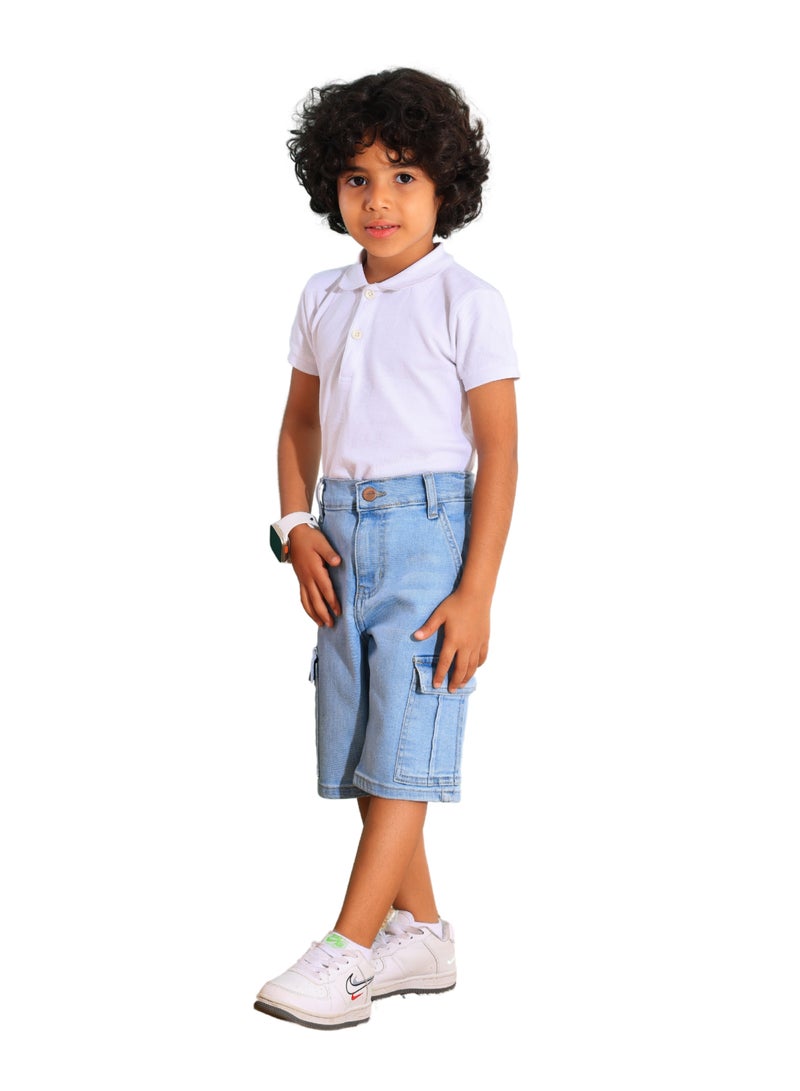 جيه بي اس دينيم شورت جينز باجى اولادى ثلجى اللون  - Image 3