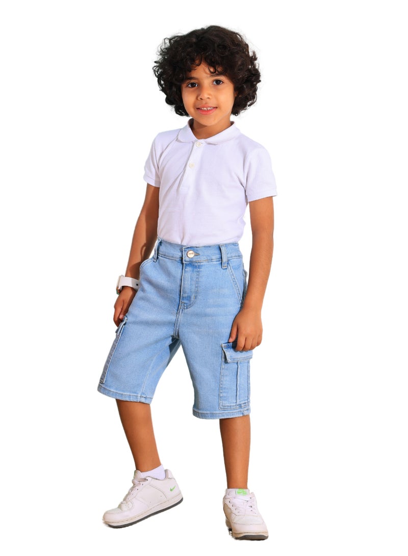 جيه بي اس دينيم شورت جينز باجى اولادى ثلجى اللون  - Image 2