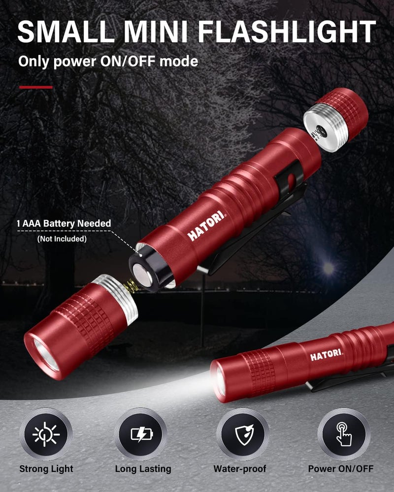 Hatori Flashlights Bright LED Flashlight Super Mini Flashlight with High Lumens Flash Light Pen Light Small Flashlights for Emergencies Outdoor Pocket Flashlight (1 Pack) - Image 2
