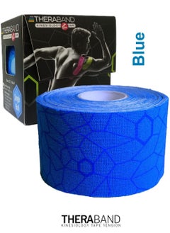 Kinesiology Tape Waterproof Physio Tape for Pain Relief Muscle and Joint Support, Standard Roll with Xact Stretch Application Indicators (blue)